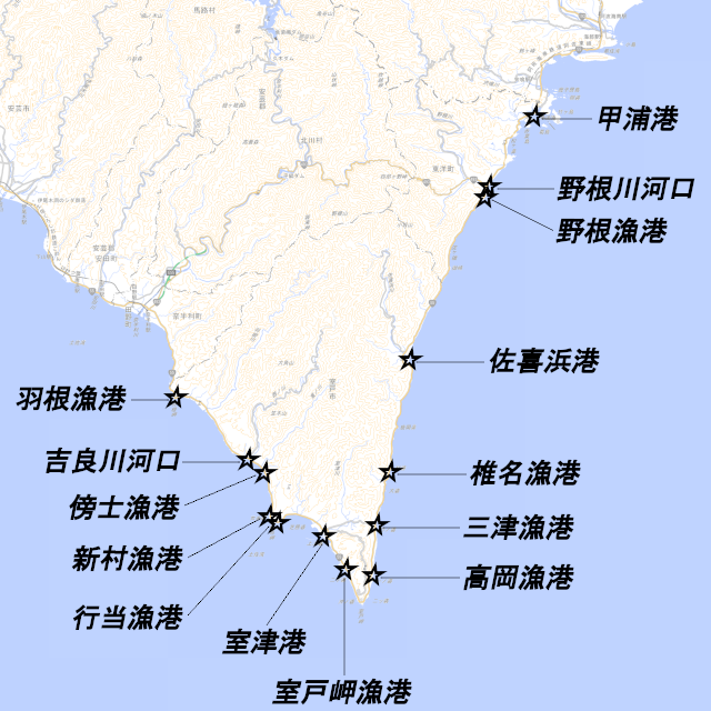 室戸市 東洋町釣り場ポイントマップ 釣り広場 Com